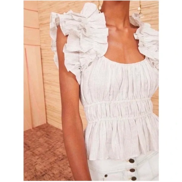 Ulla Johnson Paloma Top in Sand - Picture 2 of 11